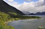 Lago na região de Villa O'Higgins, no caminho entre a cidade e Rio Bravo, onde se toma a balsa em direção a Cochrane, na Carretera Austral, sul do Chile